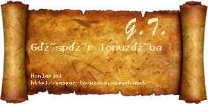 Gáspár Tonuzóba névjegykártya