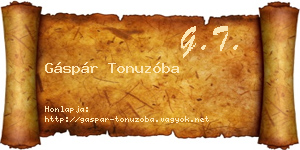Gáspár Tonuzóba névjegykártya